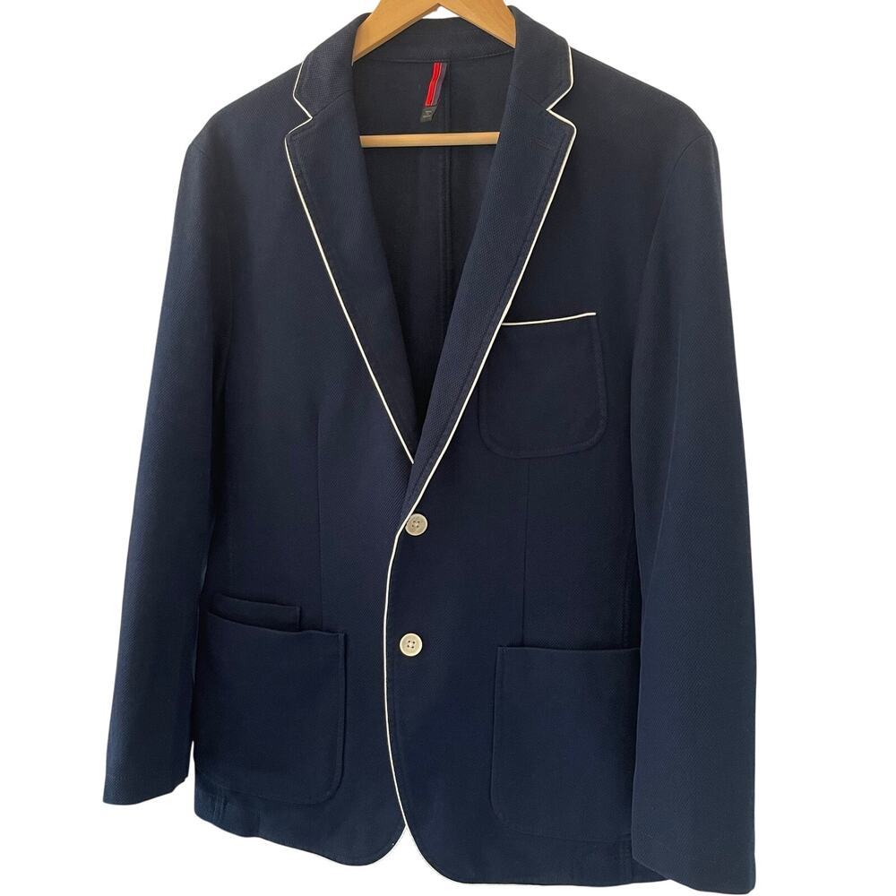 BOOS Hugo Boss Men's Slim Fit Finest Italian Fabric Blazer Navy Size 38R